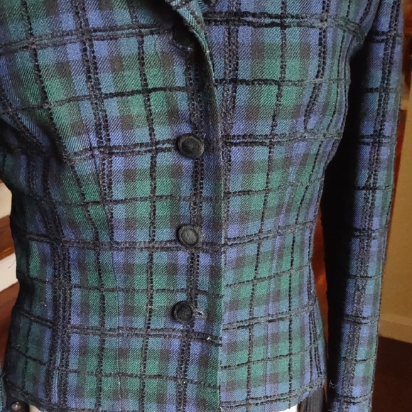 Pendleton Tartan Blazer - Black, Green, and Blue - Picture 3 of 8